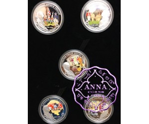 Tuvalu 2008 Early Governors  5pc Silver Proof Coin Set With COA